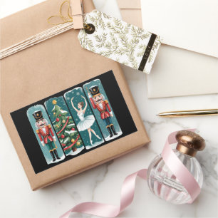 Pegatina Rectangular Escena festiva del ballet de Navidad Cascanueces