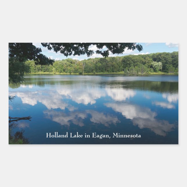 Pegatina Rectangular Escenario del lago Holland en Eagan (Anverso)