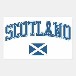 Pegatina Rectangular Escocia + bandera