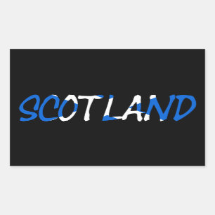 Pegatina Rectangular Escocia en posición dominante sobre la bandera es