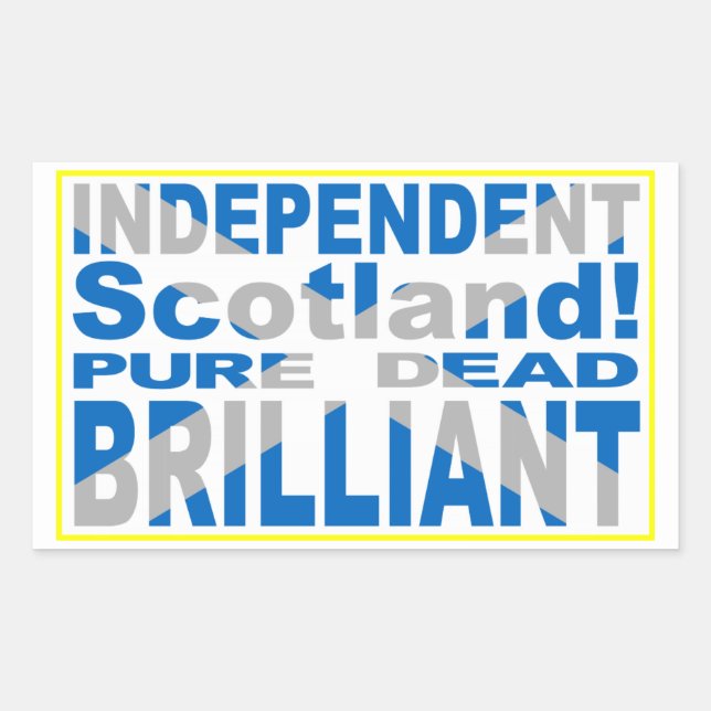 Pegatina Rectangular Escocia independiente pura, muerta, brillante (Anverso)