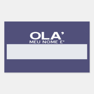 Pegatina Rectangular Esconda hola mi nombre es… personalizable