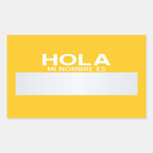 Pegatina Rectangular Esconda hola mi nombre es… personalizable