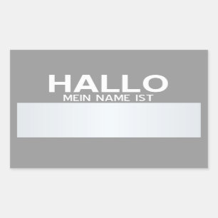 Pegatina Rectangular Esconda hola mi nombre es… personalizable