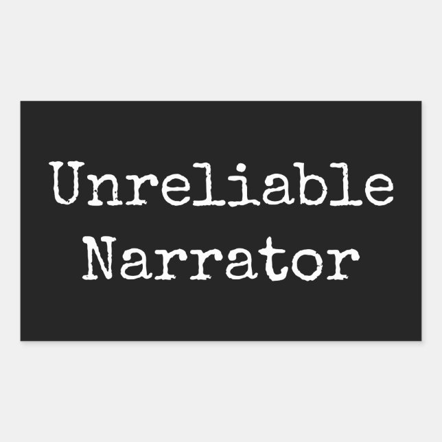Pegatina Rectangular Escritor: Narrador I no confiable (Anverso)