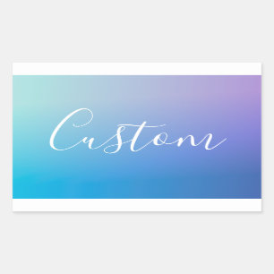 Pegatina Rectangular Escritura de guiones editable moderna   Ombre colo