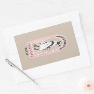 Pegatina Rectangular Escritura de pingüino humbolt en japonés