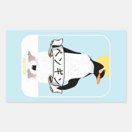 Pegatina Rectangular Escritura pingüino japonesa que lee el pingüino