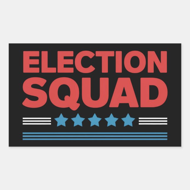 Pegatina Rectangular Escuadrón Electoral Elecciones 2024 Demócrata Repu (Anverso)