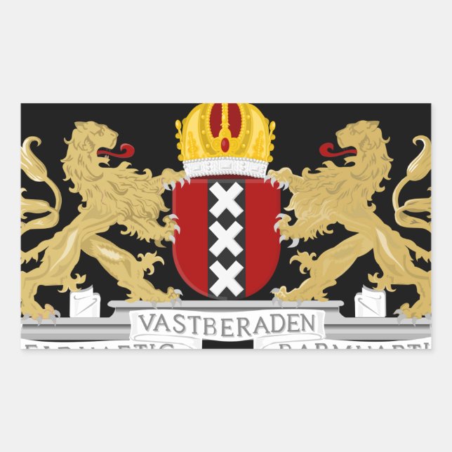 Pegatina Rectangular Escudo de Amsterdam (Anverso)