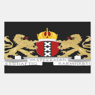 Pegatina Rectangular Escudo de Amsterdam