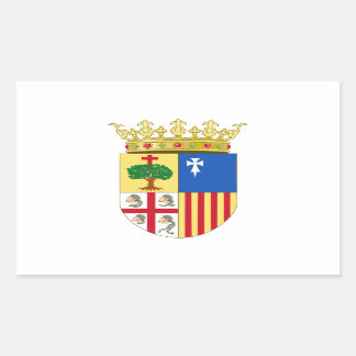 Pegatina Rectangular Escudo de armas de Aragón (España)
