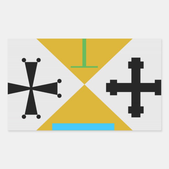 Pegatina Rectangular Escudo de armas de Calabria (Italia) (Anverso)
