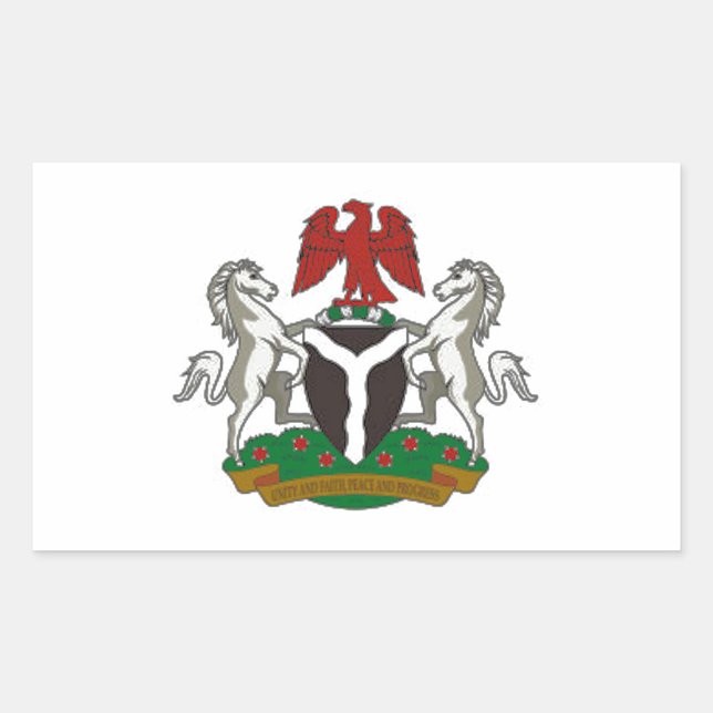 Pegatina Rectangular Escudo de armas de Nigeria (Anverso)