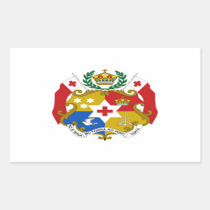 Pegatina Rectangular Escudo de armas de Tonga
