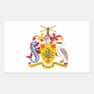 Pegatina Rectangular escudo de armas símbolo emblema bandera de Barbado