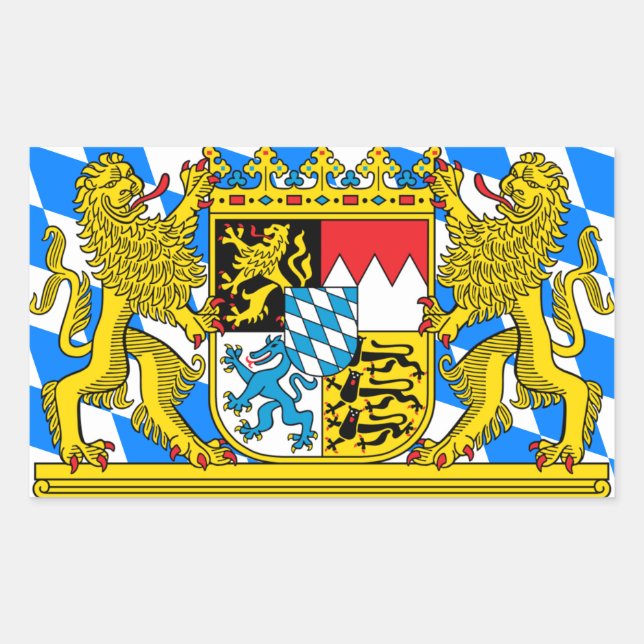 Pegatina Rectangular Escudo de Baviera (Anverso)