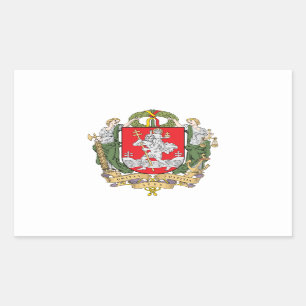 Pegatina Rectangular Escudo de Vilna, Lituania Rectangular Sti