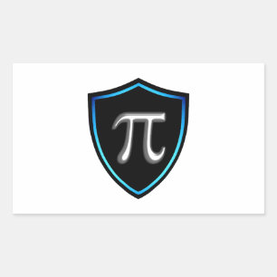 Pegatina Rectangular Escudo irracional Pi Matemáticas 14 Marcha feliz P