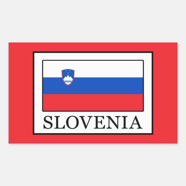 Pegatina Rectangular Eslovenia (Anverso)