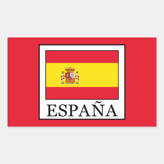 Pegatina Rectangular España (Anverso)
