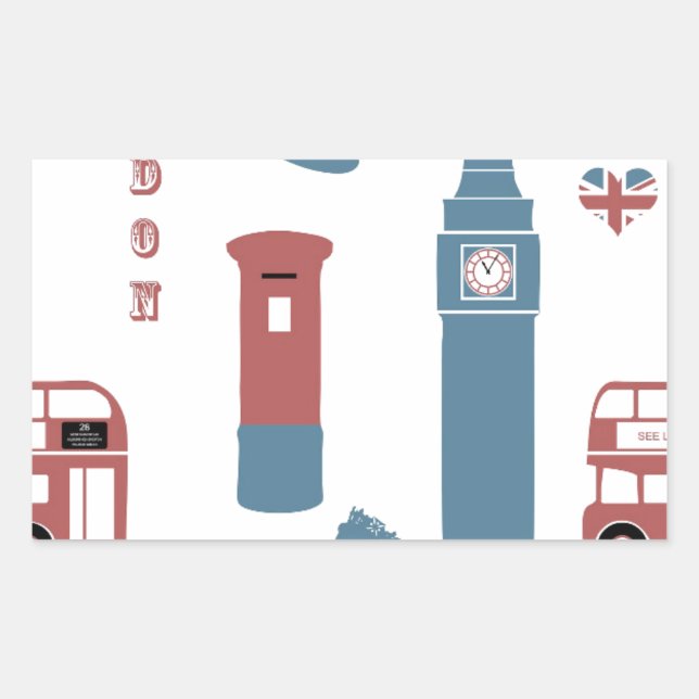 Pegatina Rectangular Especial de Londres (Anverso)