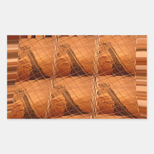 Pegatina Rectangular Espejo africano tradicional: jirafa tejida