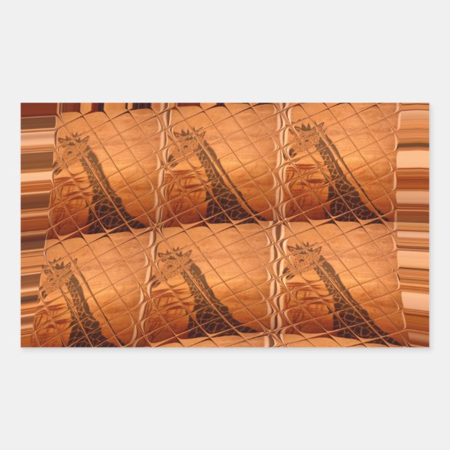 Pegatina Rectangular Espejo africano tradicional: jirafa tejida (Anverso)