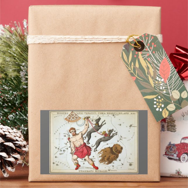 Pegatina Rectangular Espejo de Urania, Mapa Celeste Antiguo de Astronom (Vacaciones)