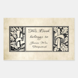 Pegatina Rectangular Espejo trasero de pergamino brillante