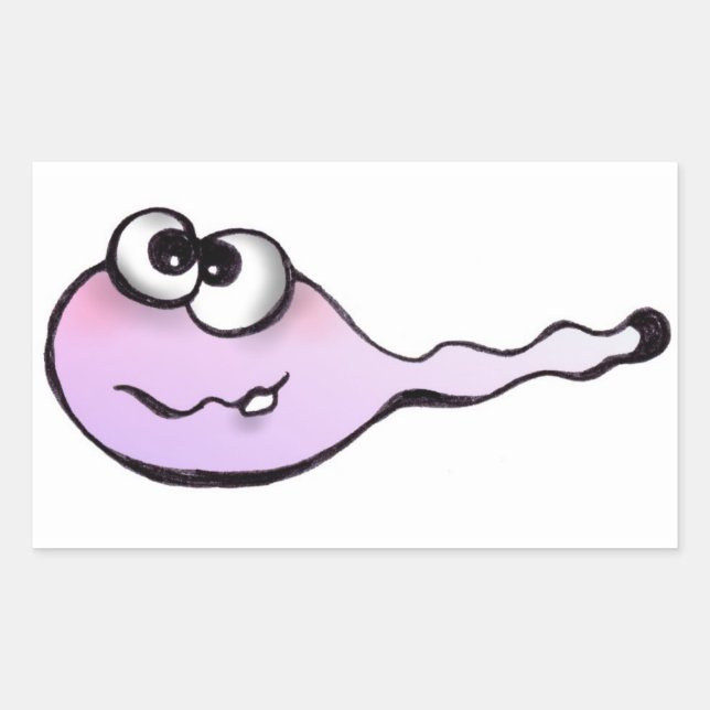 Pegatina Rectangular Espermatozoides, sperm, aufkleber, kaulquappen, (Anverso)