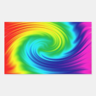 Pegatina Rectangular espiral arco iris