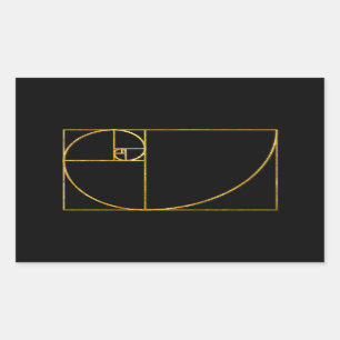Pegatina Rectangular Espiral de Fibonacci Sagrada