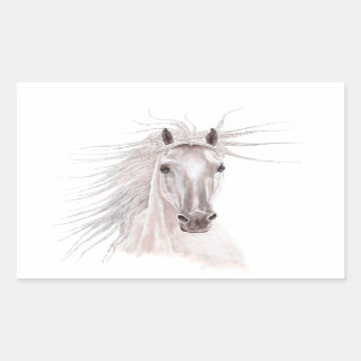 Pegatina Rectangular Espíritu del caballo de viento -vintage-