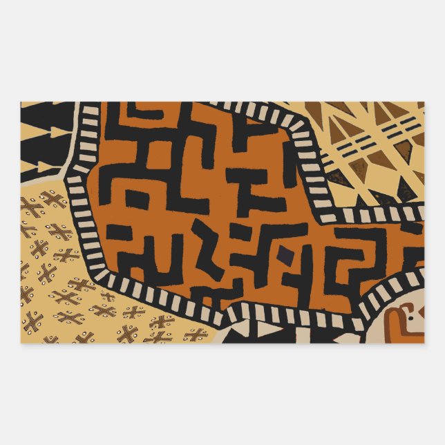 Pegatina Rectangular Espíritus de la Tierra del Chamán Africano (Anverso)