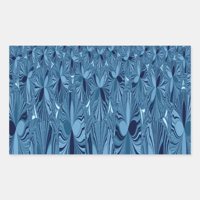 Pegatina Rectangular Esplendor celeste: diseño de Rosa azul irlandés (Anverso)