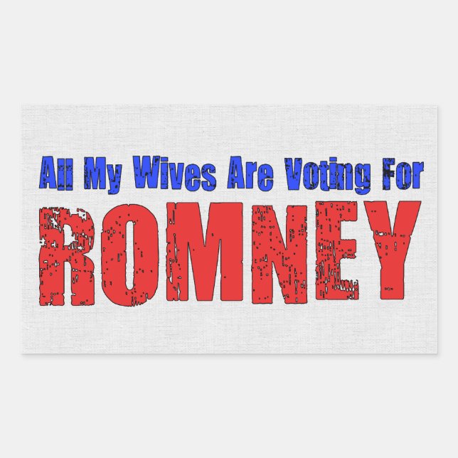 Pegatina Rectangular Esposas para Romney (Anverso)