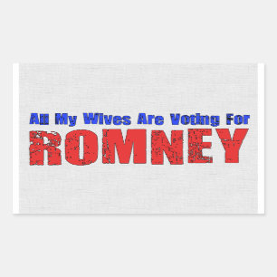Pegatina Rectangular Esposas para Romney