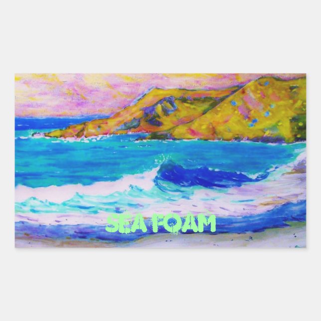 Pegatina Rectangular Espuma de mar (Anverso)