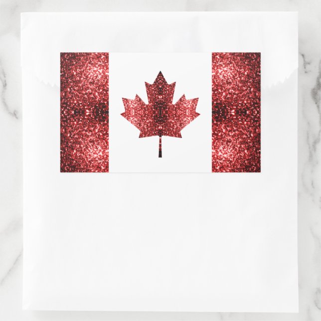 Pegatina Rectangular Espumas rojas de la bandera de Canadá (Bolso)