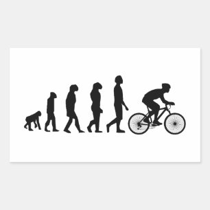 Pegatina Rectangular Esquema de evolución humana en el ciclismo moderno