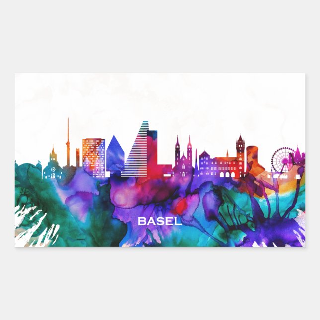 Pegatina Rectangular Esquina de Basilea (Anverso)