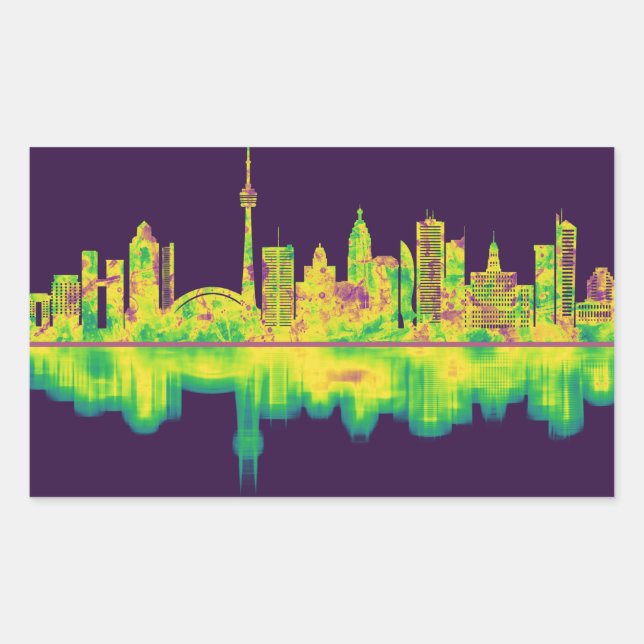 Pegatina Rectangular Esquina de Toronto Canadá (Anverso)