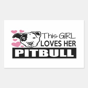 Pegatina Rectangular Esta Chica ama su Pitbull