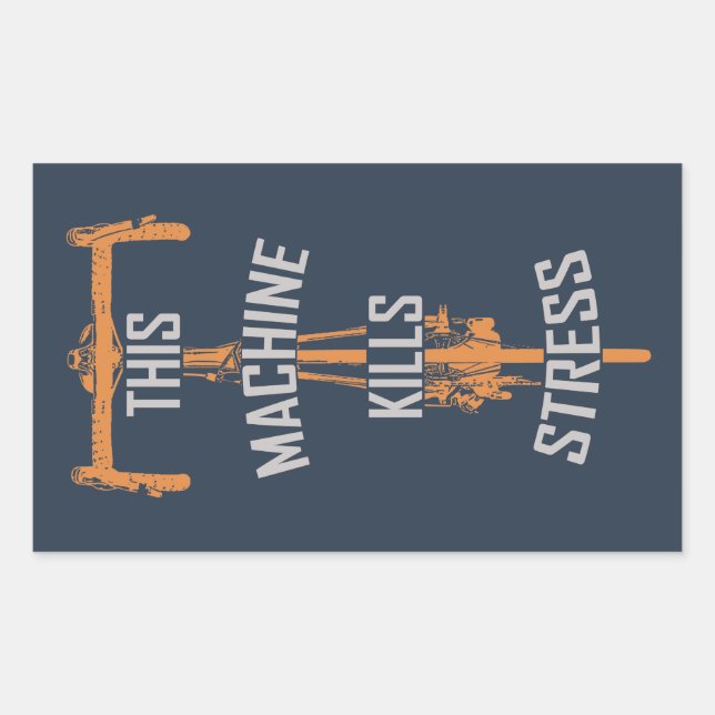 Pegatina Rectangular Esta máquina mata el estrés (Anverso)