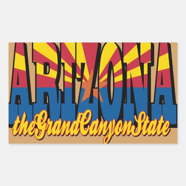 Pegatina Rectangular Estado del Gran Cañón (Anverso)