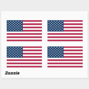 Pegatina Rectangular Estados Unidos de América bandera USA patriota
