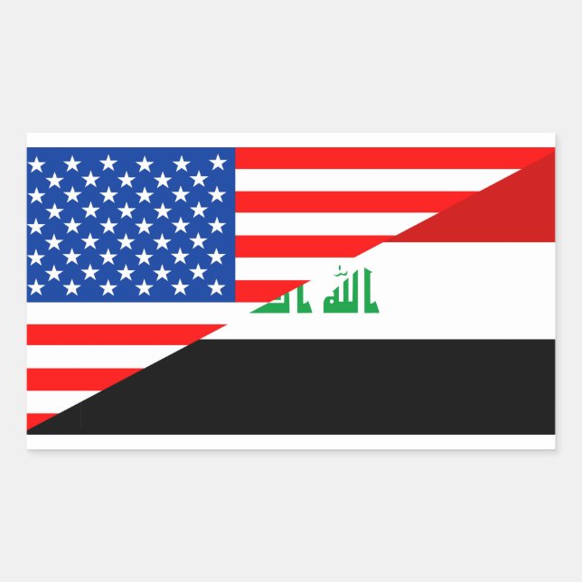 Pegatina Rectangular estados unidos estados unidos américa iraq medio f (Anverso)