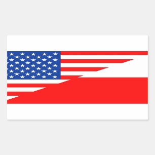 Pegatina Rectangular estados unidos estados unidos américa poland half