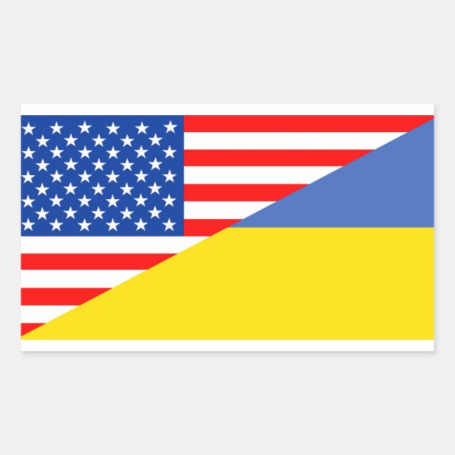 Pegatina Rectangular estados unidos estados unidos américa ukraine half (Anverso)